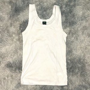 Wild Fable White Ribbed Tank Top XS
